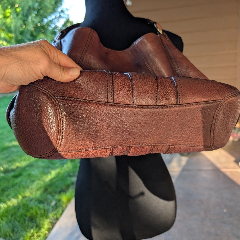 Michael Kors Brown Pebbled Leather Shoulder Bag - Picture 4 of 11